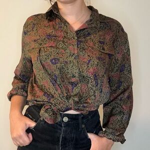 100% silk Japanese Vintage Women's Top